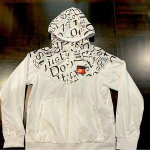 Nike White Kids Jacket with Black Lettering